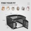 Dog Playpen Adjustable Folding Portable Pet Fence for Small to Medium Dogs Indoor Outdoor Use,4-Panel,black