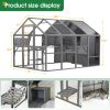 Luxury Cat Cage Outdoor Wooden Catio Enclosure Patio Large Cat Run House for Multiple Pets Walk in Kitten Kennel with Bouncy Bridge, Platforms